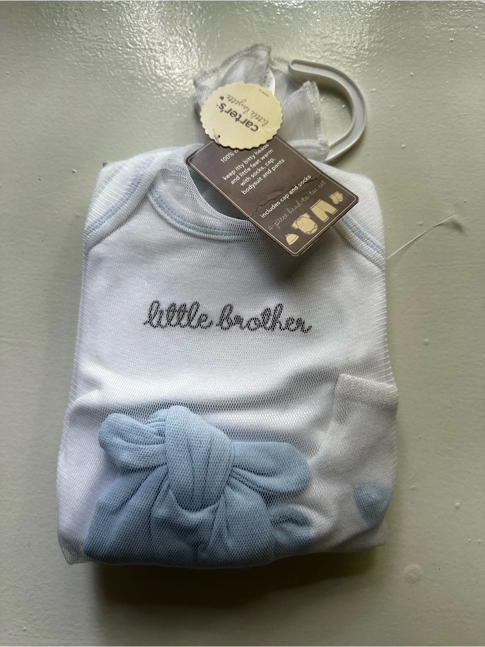 Carter's White & Light Blue 